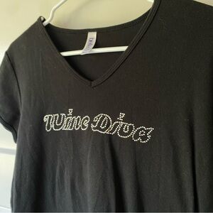 Abella Black V-Neck Tee